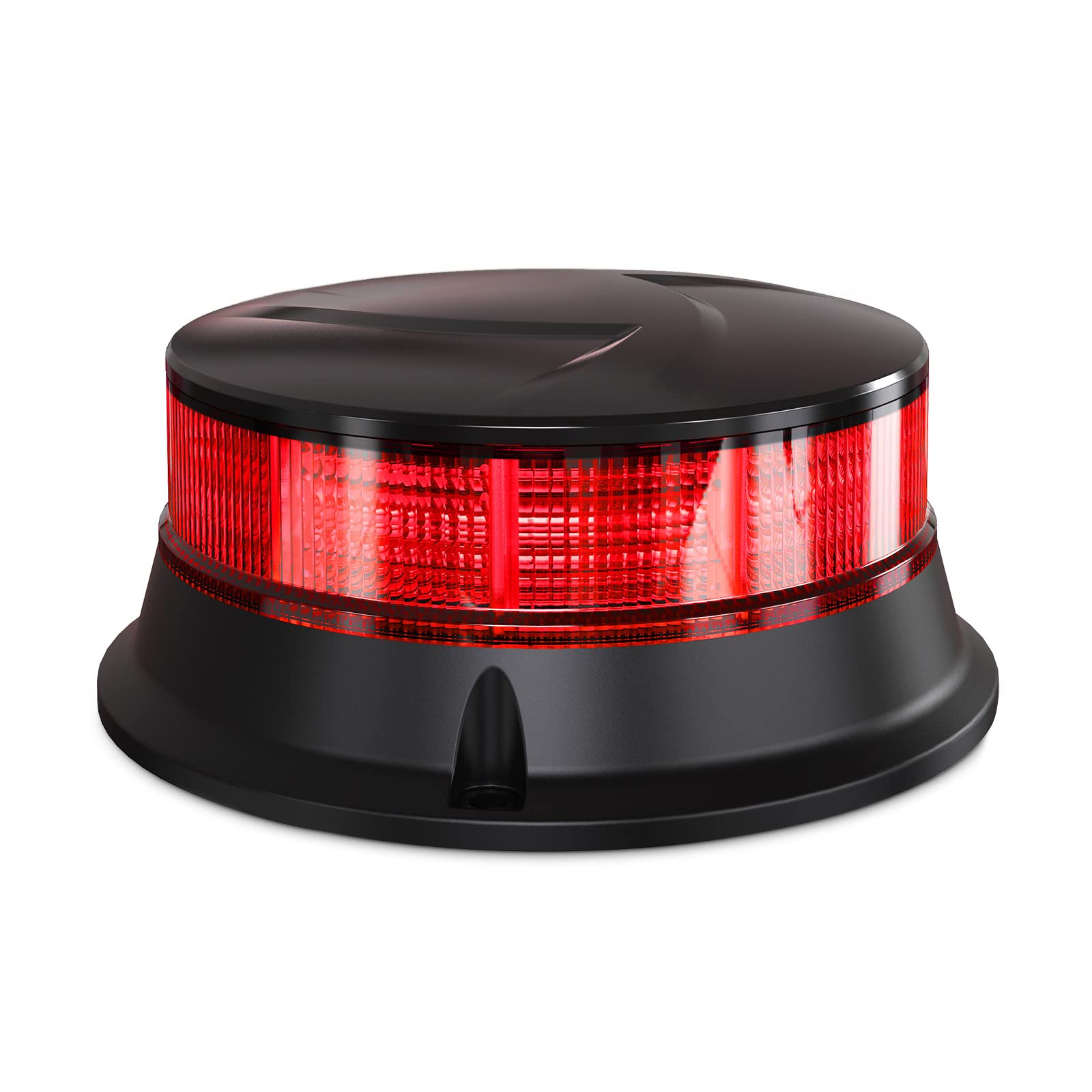 Agrieyes Amber Beacon Light 4.2Inch, Flashing Safety Warning Lights Permanent/Magnet Mount (Red, Screw)