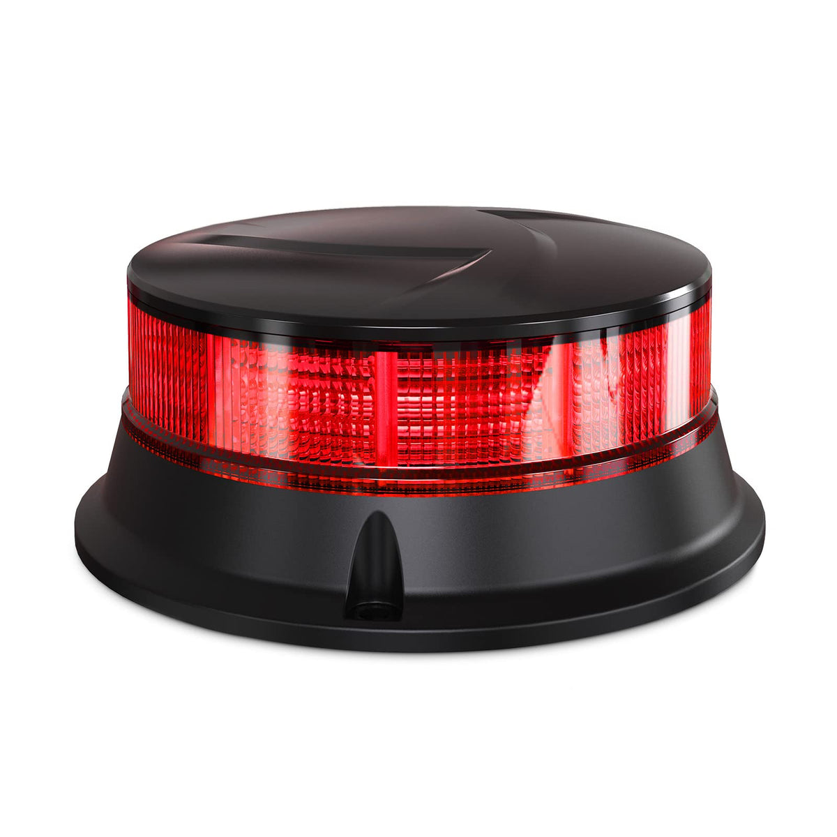 Agrieyes Amber Beacon Light 4.2Inch, Flashing Safety Warning Lights Permanent/Magnet Mount (Red, Screw)