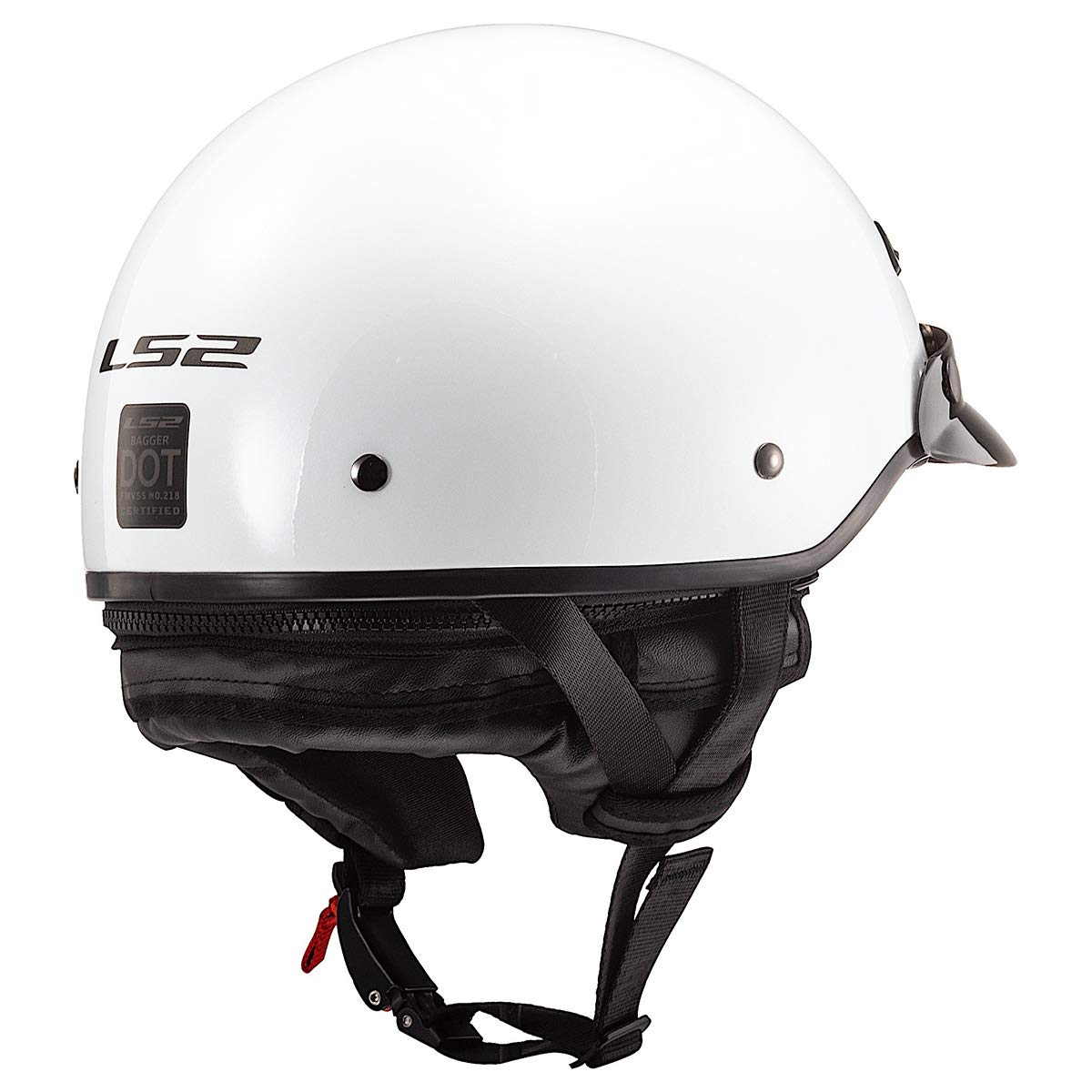 Ls2 Helmets Bagger Motorcycle Half Helmet (Gloss White - 2X-Large)