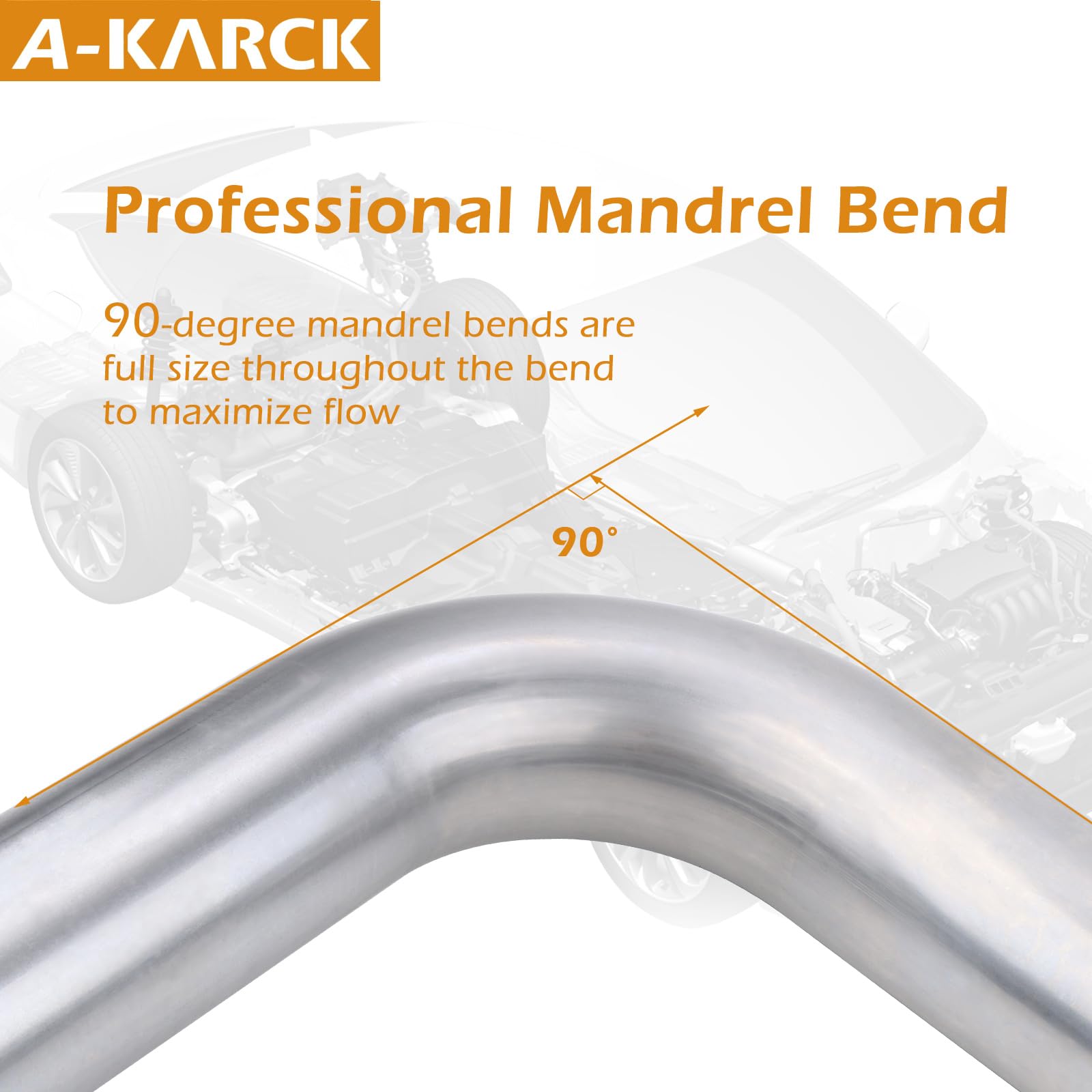A-Karck Exhaust 90 Degree Tube 3'' Od, Mild Steel Exhaust Pipe Mandrel Bend, Custom Your Own Exhaust System
