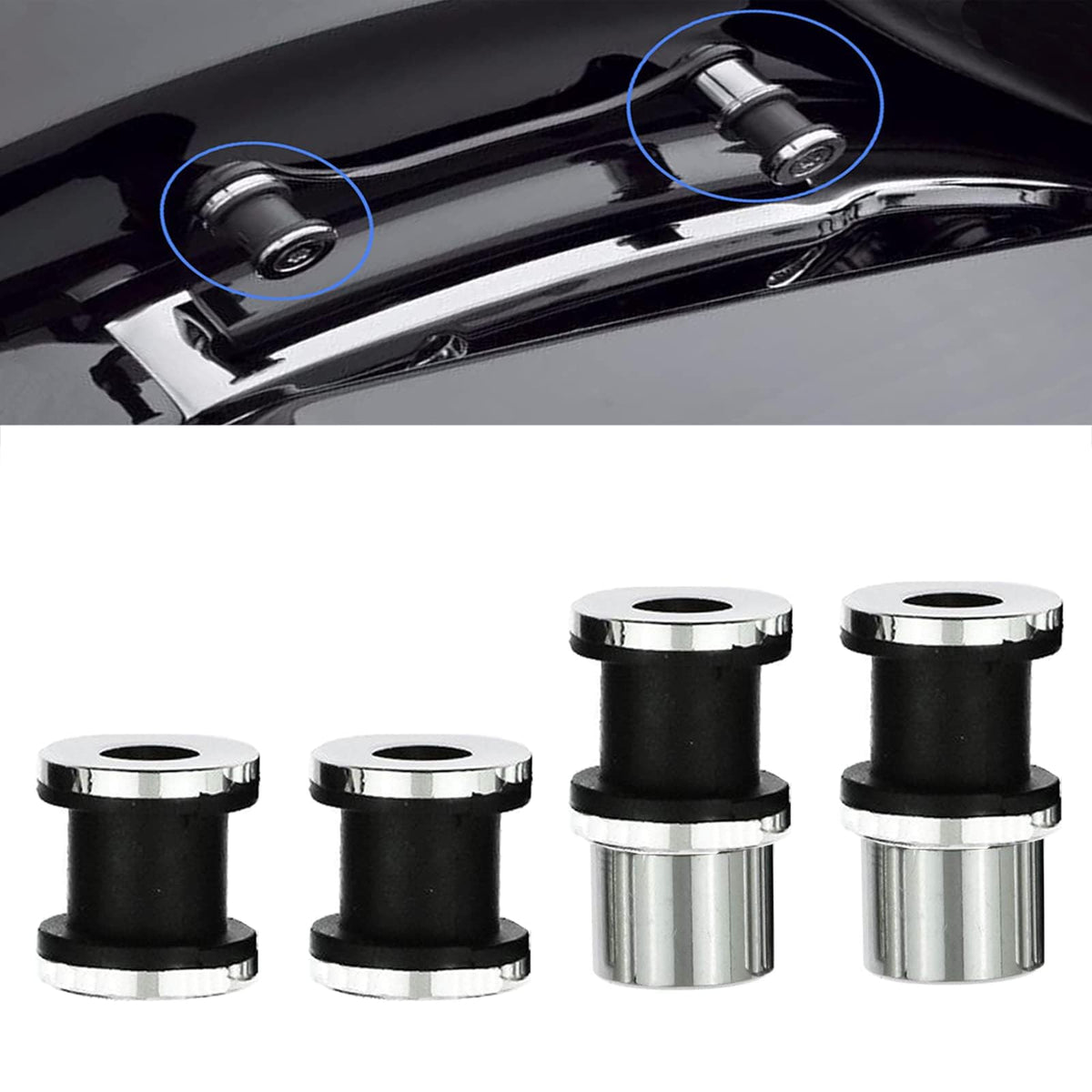 H-D Quick Release Sissy Bar Rack 4 Point Docking Hardware Fit for Harley Davidson Touring Street Glide Electra Glide Road King R