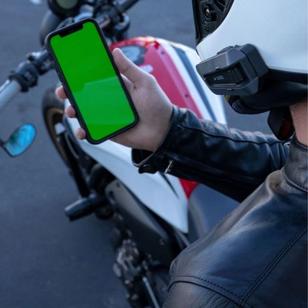 Cardo Packtalk Edge Motorcycle Bluetooth Communication System Headset Intercom - Dual Pack, Black