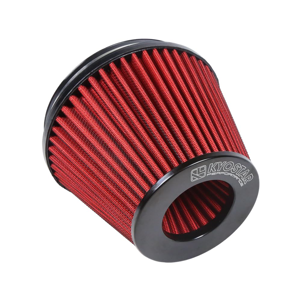 Kyostar 6 Inch (152Mm) Neck High Flow Inlet Cold Air Intake Cone Replacement Dry Air Filter Red