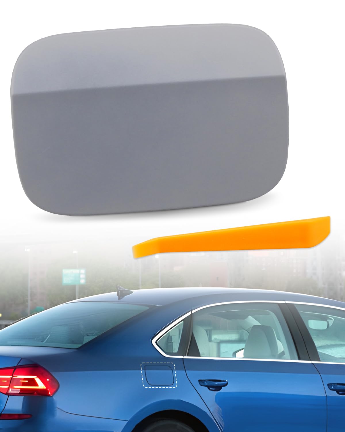 Fuel Gas Tank Door Cover Filler Door Lid Cap Fit for VW Volkswagen Passat 2012 2013 2014 2015 2016 2017 2018, Replace 561809857 