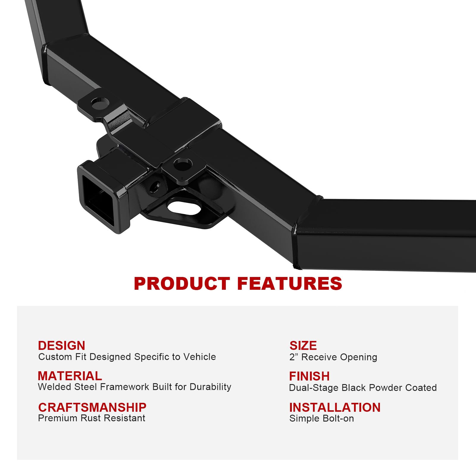 APS Rear Towing Hitch Receiver, Class 3 Trailer Hitch Compatible with GMC Sierra 1500/Chevrolet Silverado 1500 1999-2013