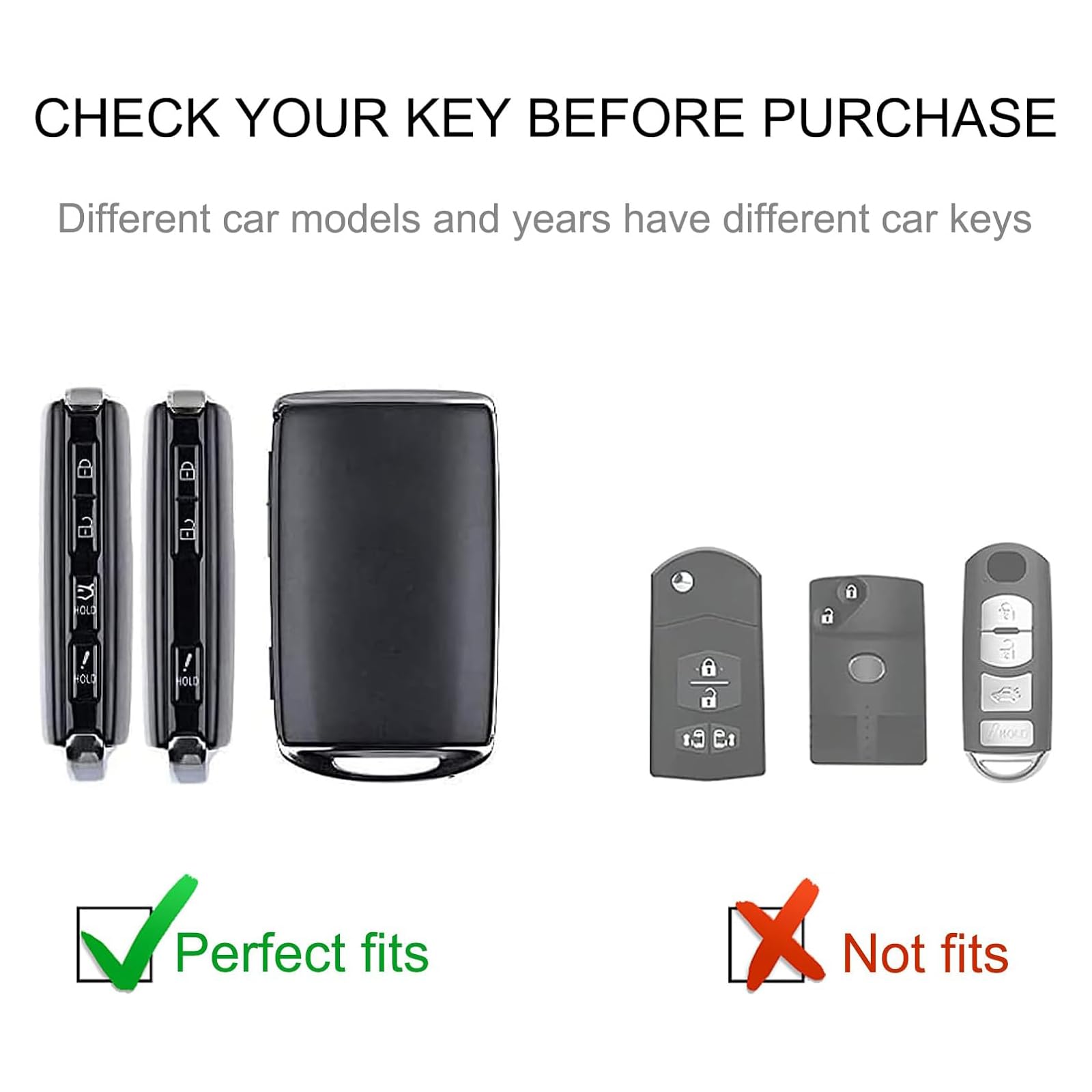 Cacarlike For Mazda Key Fob Cover With Mazda Keychain, Car Key Fob Case Compatible With Mazda 3 6 Cx 5 9 30 50 Smart Key Protect