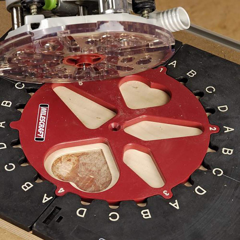 Milescraft 1207 Design/Inlay Kit - Router Template Jig, Black And Red, Small