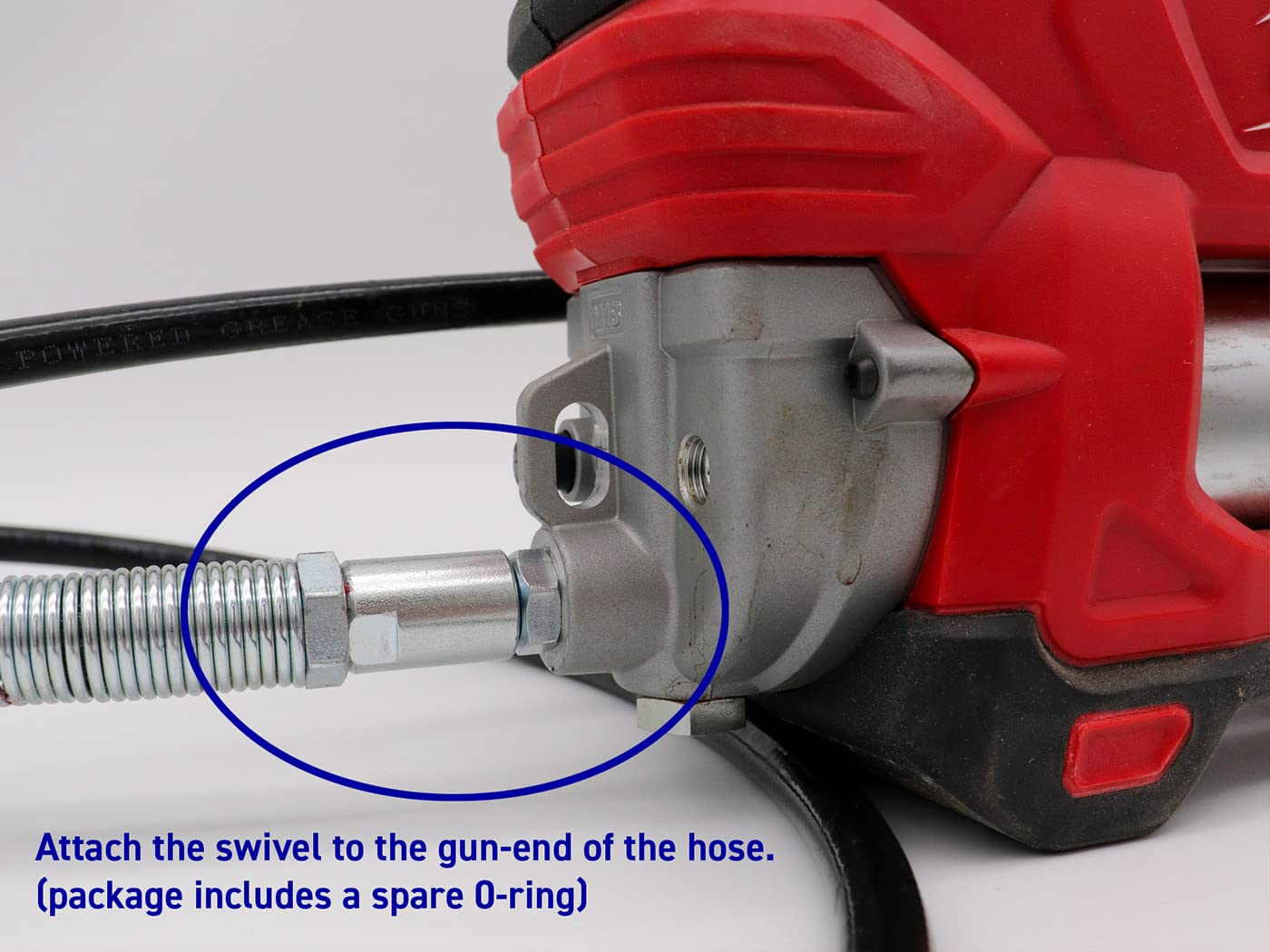 Locknlube Grease Gun Hose Swivel - Coarse Threads (7/16   -20) For Milwaukee, Ryobi, Ridgid & Alemite Battery Grease Guns