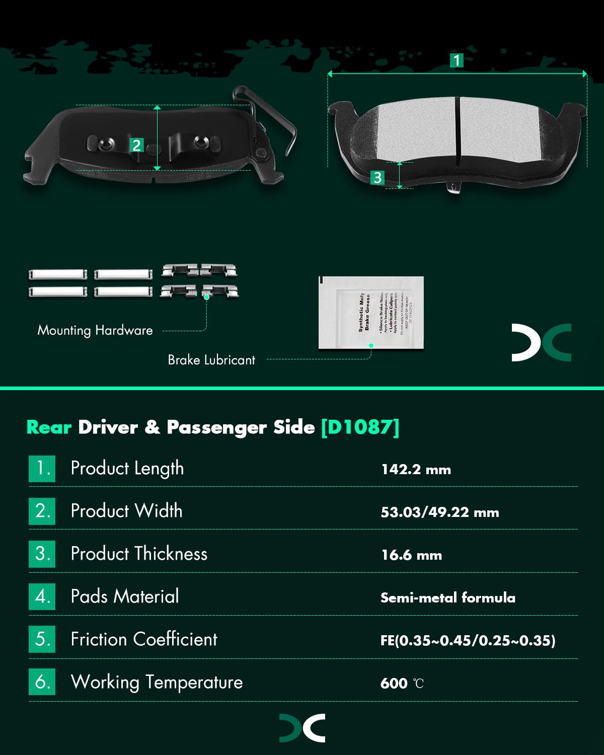 Ceramic Brake Pads Kits,Scitoo 8Pcs Brakes Pads Set Fit For 2006-2010 For Jeep Commander,2005-2010 For Jeep Grand For Cherokee