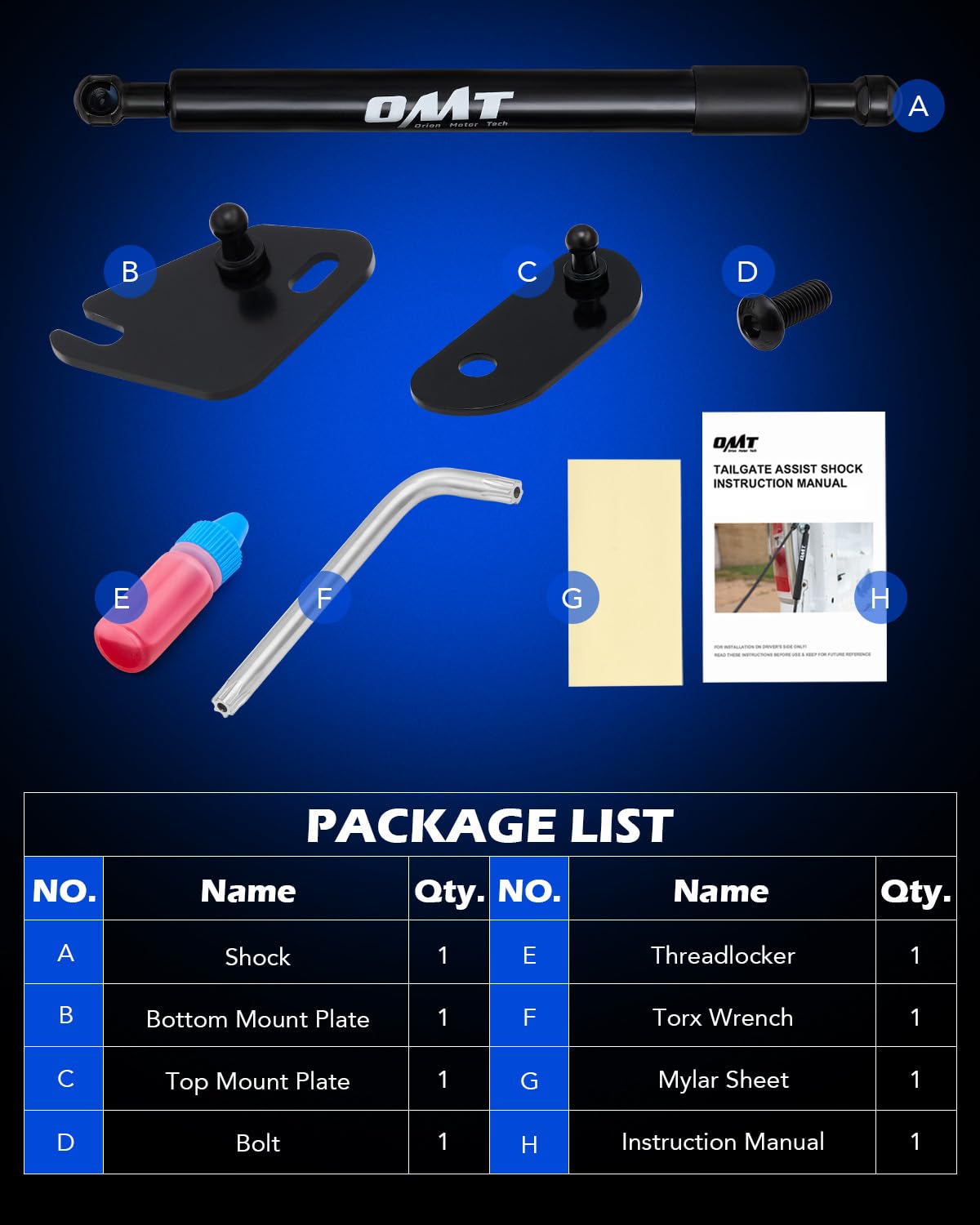 Orion Motor Tech Compatible with 15-23 F150 Tailgate Assist Accessories, Truck Tail Gate Lift Assist Tailgate Shock Compatible w