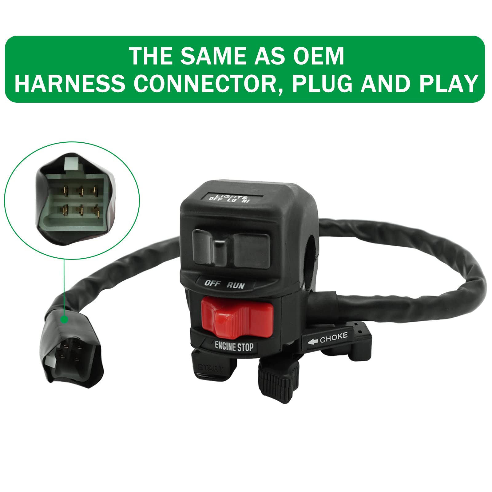 Handlebar Switch Engine Start Stop Run Off Headlight Switch 46091-1462 For Kawasaki Bayou 300 400 Klf300 400 Lakota 300 Kef300 Prairie 400 Kvf400