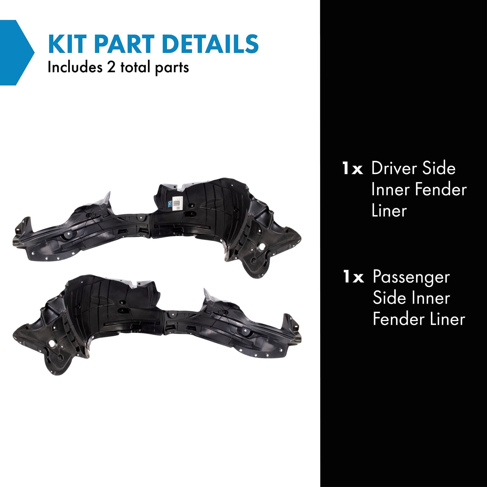 Trq Front Inner Fender Liner Set Compatible With 2014-2020 Nissan Rogue Ni1248135 Ni1248158 Ni1249135 Ni1249158