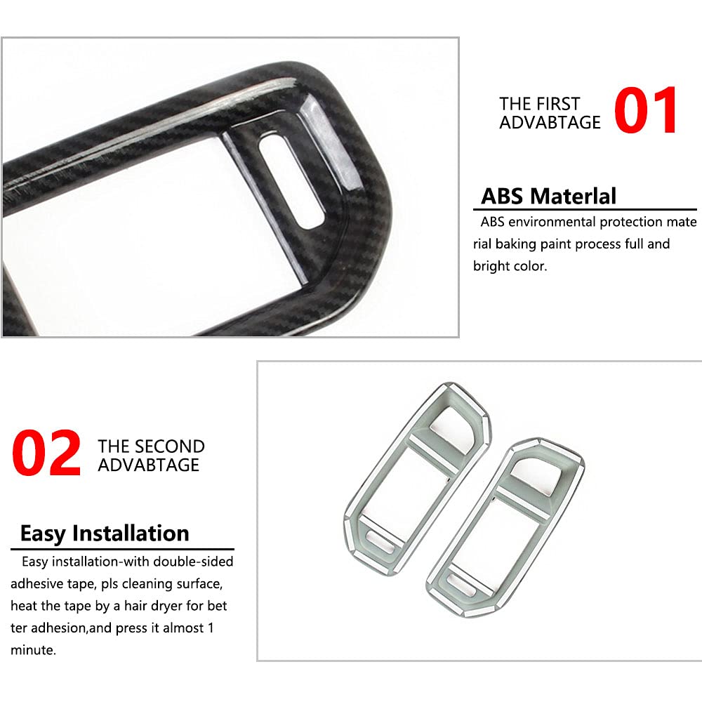 Korlot Dashboard Side A/C Vent Frame Cover Trim For Dodge Ram 1500 2500 3500 2019-2025 (Carbon Fiber Pattern)