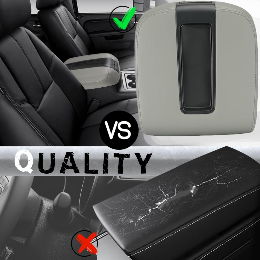 Center Console Armrest Lid Cover Compatible With 2007-2013 Silverado Tahoe Suburba Avalanche Sierra Yukon Xl Arm Rest Center Con