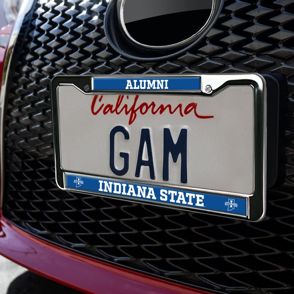 Indiana State Alumni Logo Full Size Standard License Plate Metal Frame