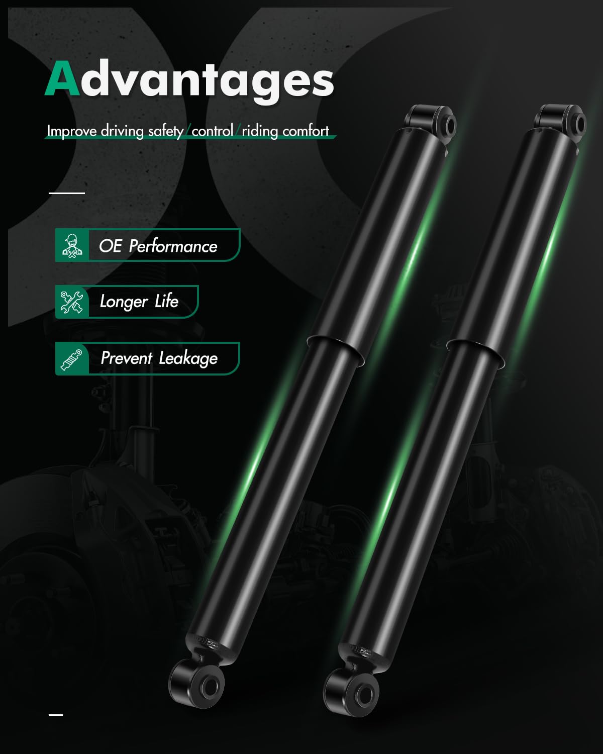 Scitoo Shocks For Grand Cherokee (Rear 2Pcs), Rear Gas Struts Shock Absorbers Fit For Jeep Grand Cherokee 1999 2000 2001 2002 20