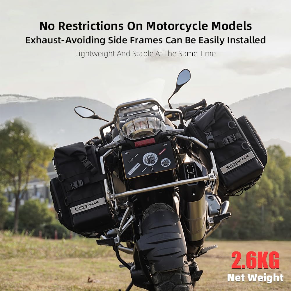 Rhinowalk Motorcycle Saddlebag Waterproof Luggage Bag Quick Release Motorcycle Side Bag 25L Fits Most Adventure and Sports Bike