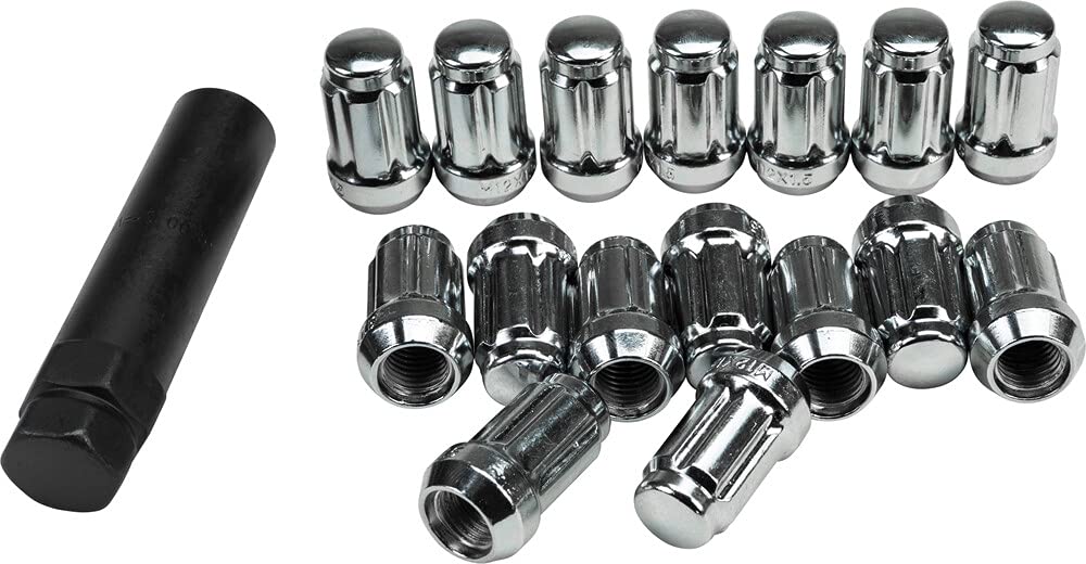 Itp Lug Nuts - 12Mm, Splined Tapered With Key - Chrome Alug20Bx (1)