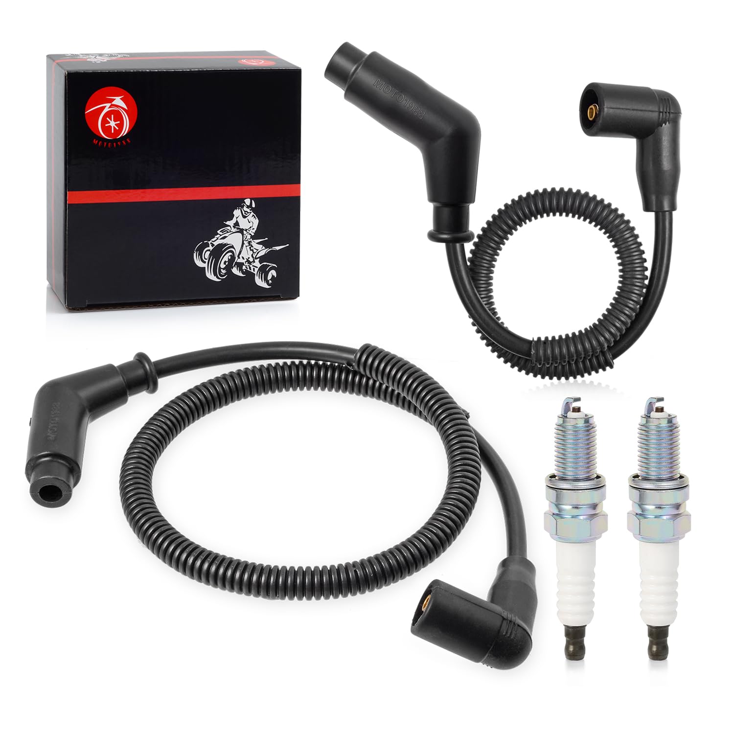 Spark Plug & Wire Cap 15in/24.4in For Can Am Commande Renegade Outlander MAX 500 570 650 800 800R 1000 1000R Bombardier TRAXTER