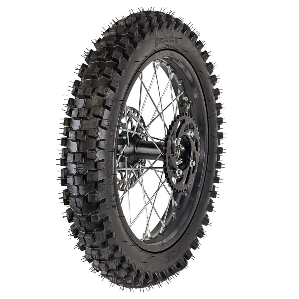 16' Rear Wheel Tire Assembly Includes Brake Rotor And 428 Sprocket For Dirt Pit Bike 90/100-16 125Cc 140Cc 150Cc Apollo Rxf 150 Ssr Xr Crf Taotao (16 Inch)