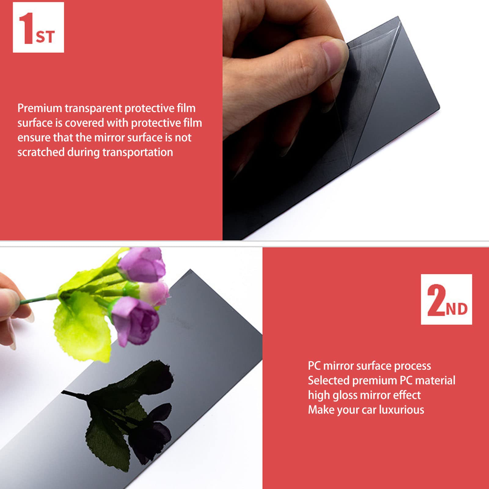 Side Door Window Cover Trim,Glossy Black Pillar Posts Decal Sticker (Taurus 2010-2019)