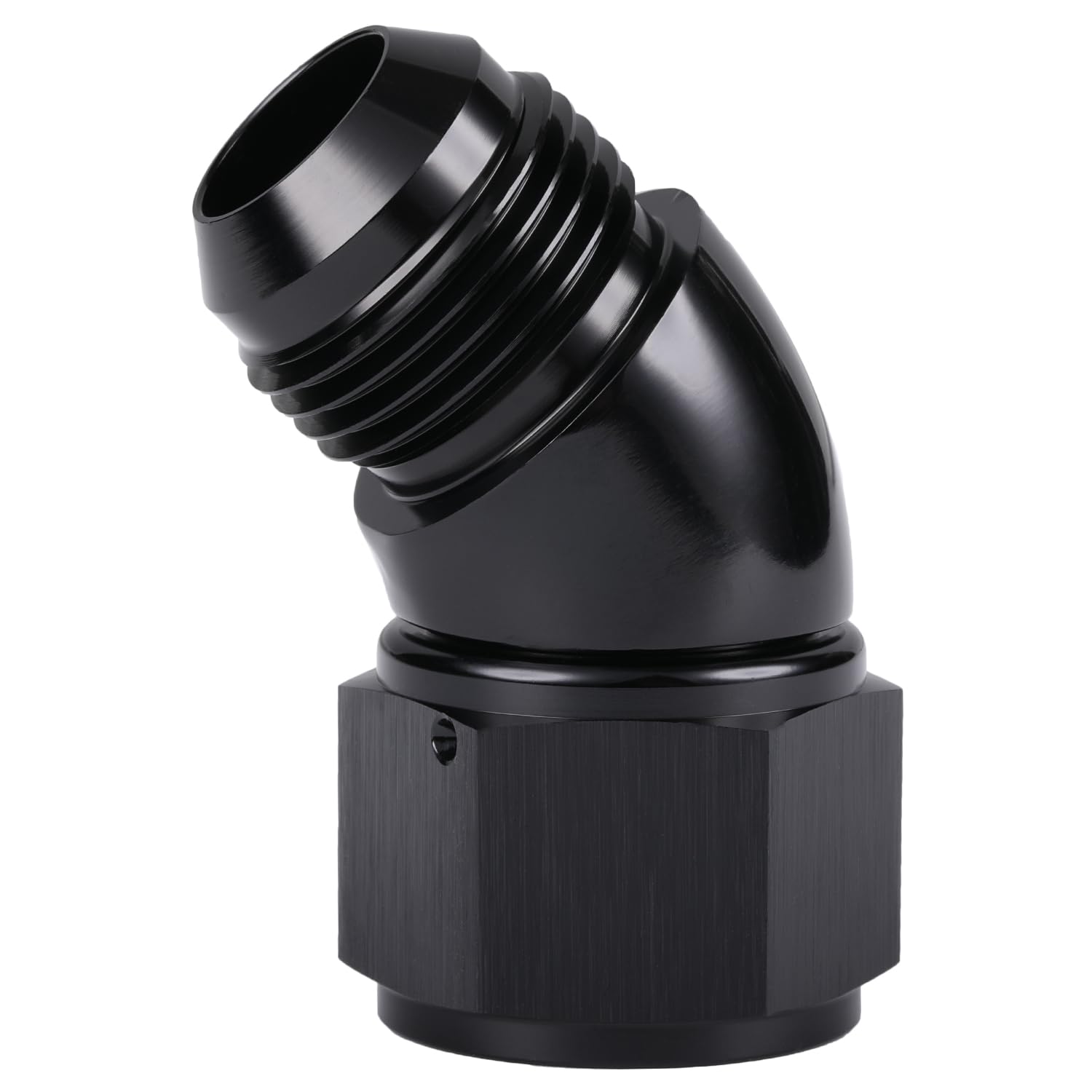 Podavelle 45 Degree 12An Male To 12An Female Swivel Full Flow Fitting Adapter Coupler Aluminum Black