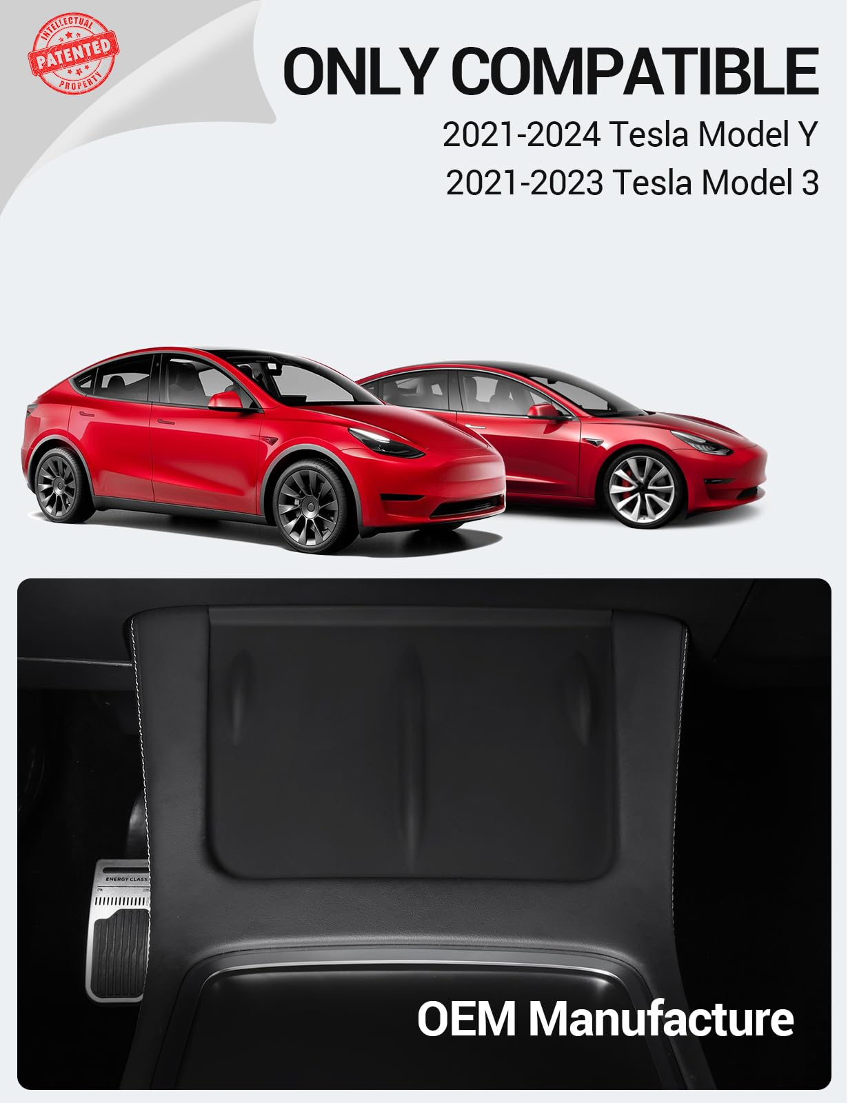 Basenor Tesla Model Y Model 3 Center Console Wireless Charger Mat Silicone Mat Wireless Charging Phone Pad For Tesla Interior Ac