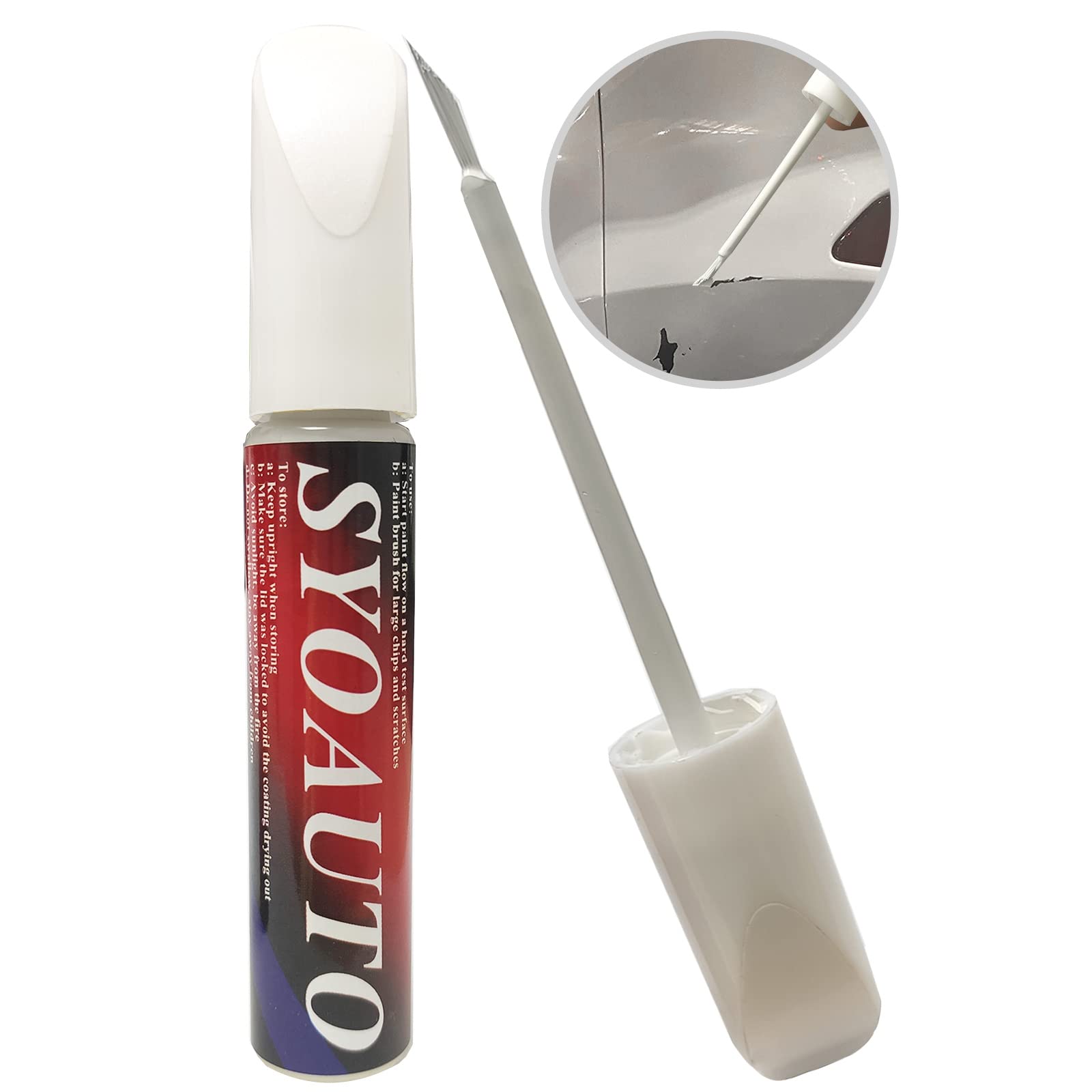 SYOAUTO Pearl White Touch Up Paint for Tesla Model Y 3 X S Auto Touch Up Paint Pen Scratch Repair Pen 0.4 oz (Pearl White)
