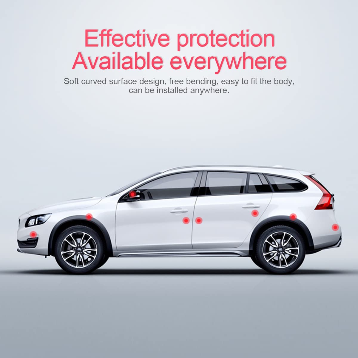 4Pcs Bling Car Rear View Mirror Anti-Scratch Stickers Protector, Rhinestone Auto Door Handle Edge Guards, Crystal Anti-Collision