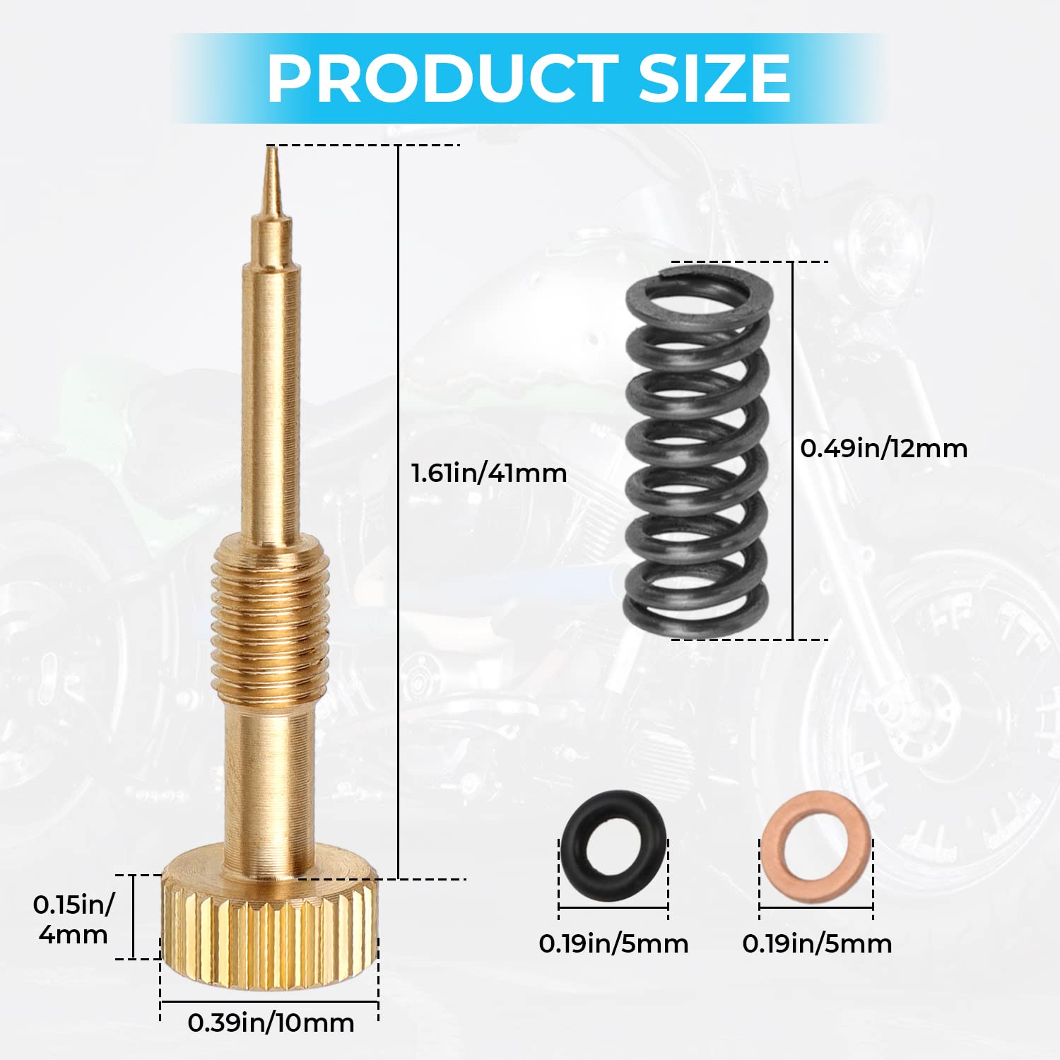 Alpha Rider Pro Carb Rebuild Kit Mixture Screw For Keihin Cv Cvk Carbs For Harley Big Twin 1990-1999, Twin Cam 1999-2006 & Sportster Xl 883 1200 1988-2006
