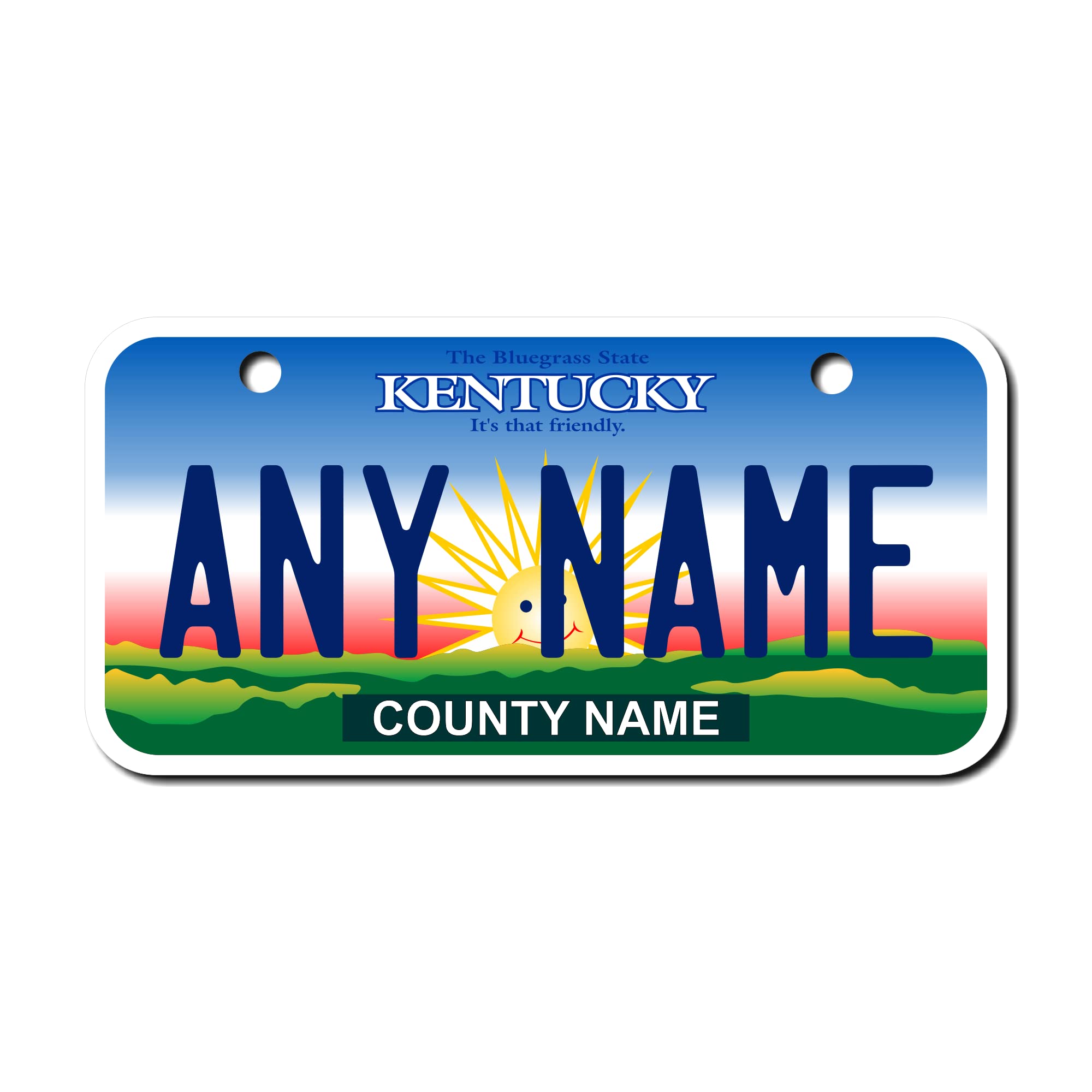 Teamlogo Personalized Kentucky License Plate - Sizes For Kid 'S Bikes, Cars, Trucks, Cart, Key Rings Version 1 (3 X 6 Aluminum L
