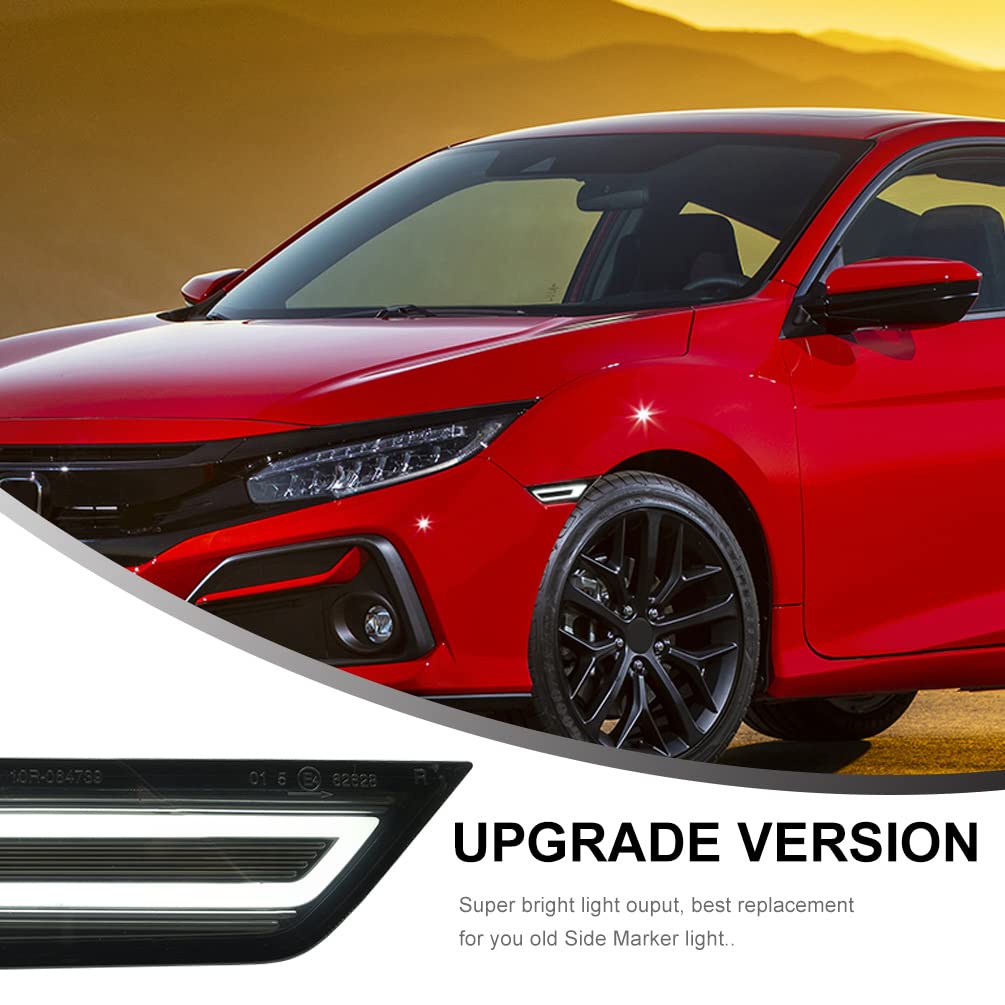 Njsbyl Switchback Led Civic Side Marker Lights Replacement For 2016-2022 H.Onda Civic Sedan Coupe Hatchback Sequential Amber/Whi