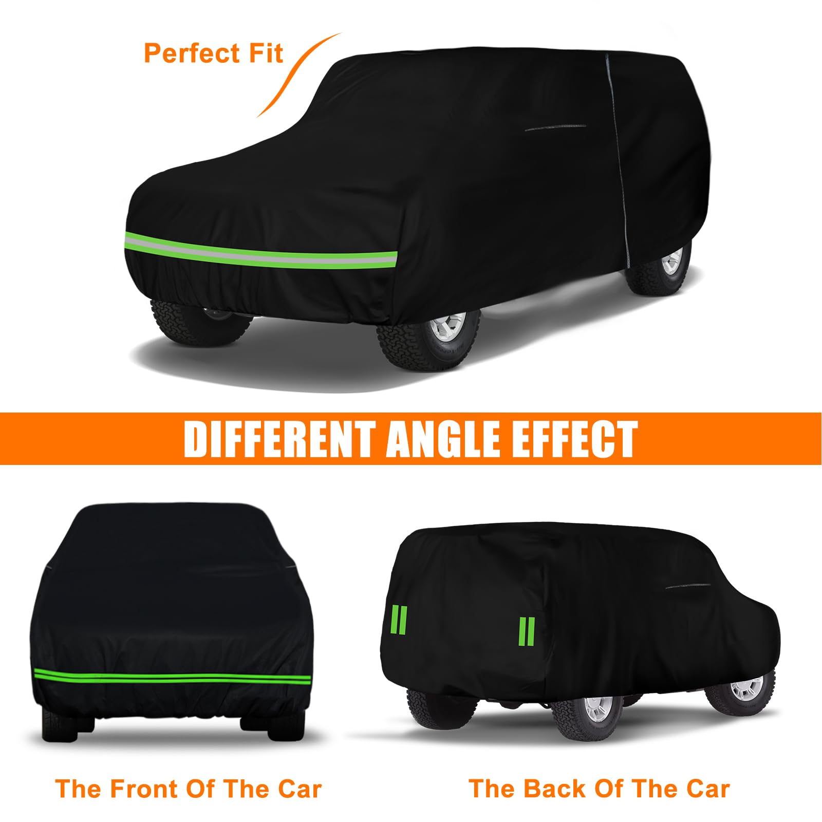 Waterproof Car Covers Replace For 1978-1996 Ford Bronco, 6 Layers All Weather Custom-Fit Car Cover With Zipper Door & Windproof