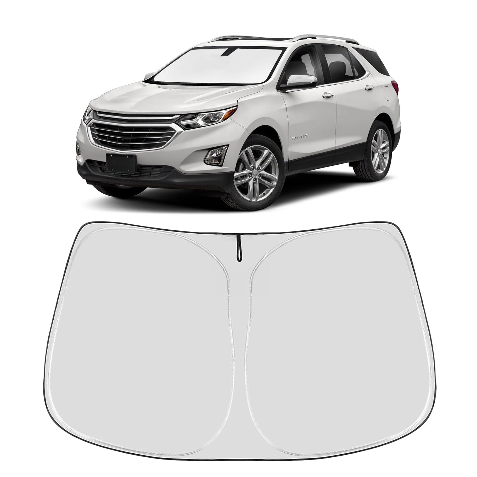 Proadsy Custom Fit Chevrolet Equinox 2017-2024 Windshield Sun Shade 4-Layer Foldable Front Sunshade Protector Sun Visor Blocks U