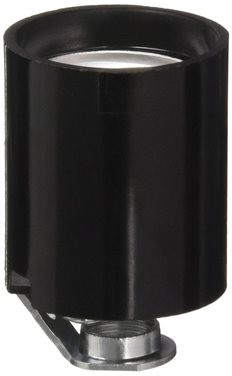 Leviton 3352-8 1-Circuit 1-Piece Keyless Lamp Holder, 660 W, Incandescent, Medium, Pack of 1, Black