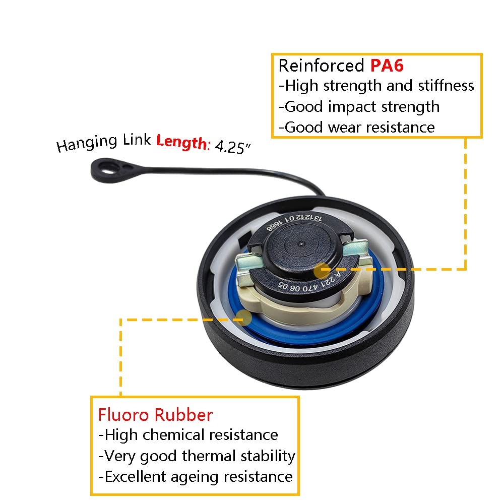 Gas Cap Fuel Tank Cap | Fit For Mercedes Benz C250 C300 C350 Cl550 Cl600 Clk350 Cls550 E350 E550 G500 S400 Sl500 Slc300 Slk300 Glk350 (C63 Cl63 Cl65 Cls63 E63 S63 S65)Amg | Oe # 2214700605, 2304700405