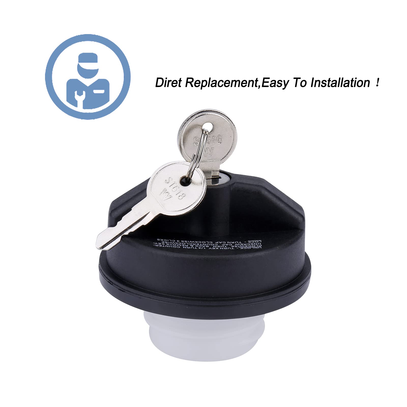 Locking Gas Cap,Locking Fuel Cap,Compatible With 4Runner, Fj Cruiser, Tacoma, Tundra, Acura, Chevy Camaro, Crv And More,Replace