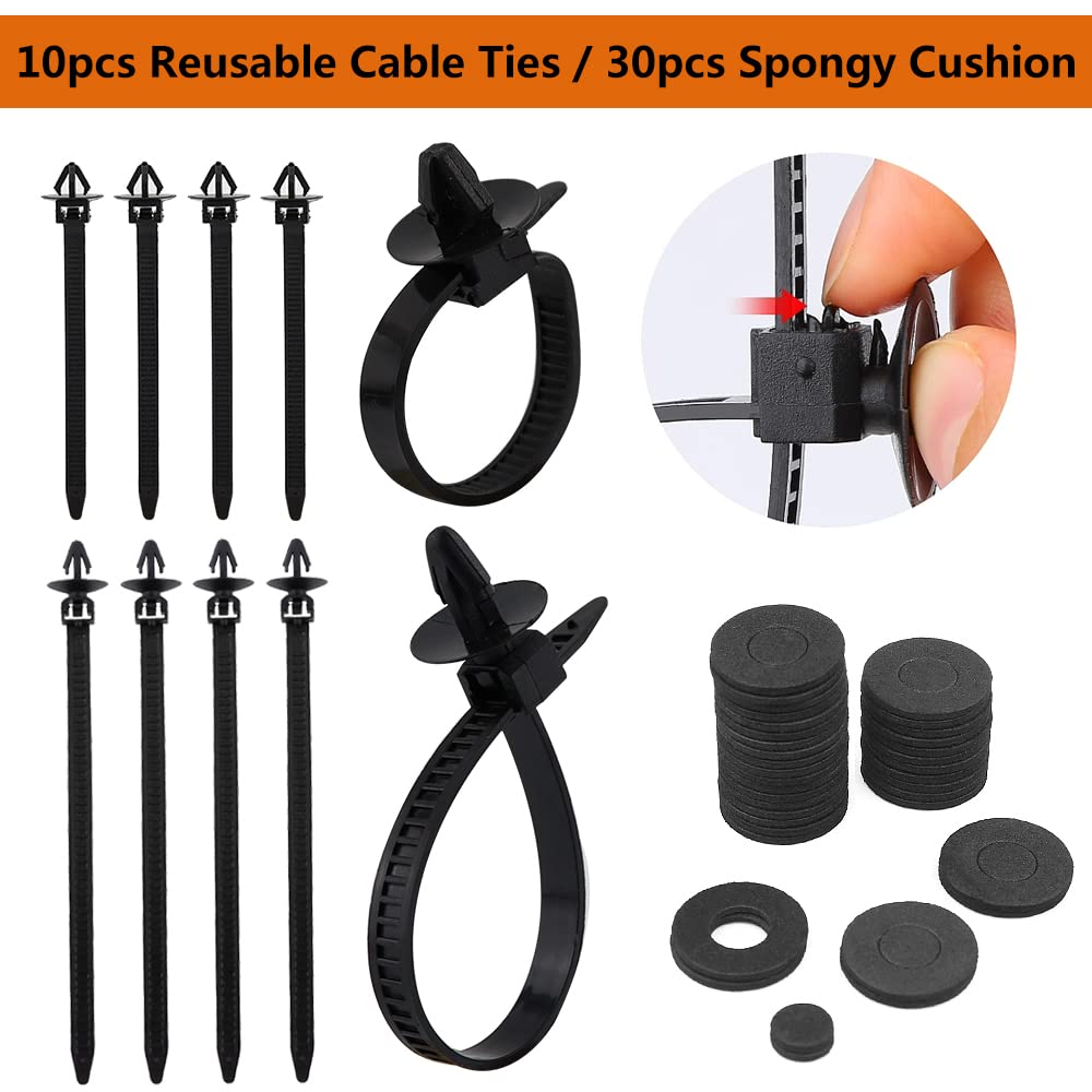845Pcs Car Push Retainer Clips & Auto Fasteners Assortment-24 Most Popular Sizes Nylon Bumper Fender Rivets With 10 Cable Ties And Blue Fastener Remover For Ford Gm Toyota Honda Chrysler Benz Nissan