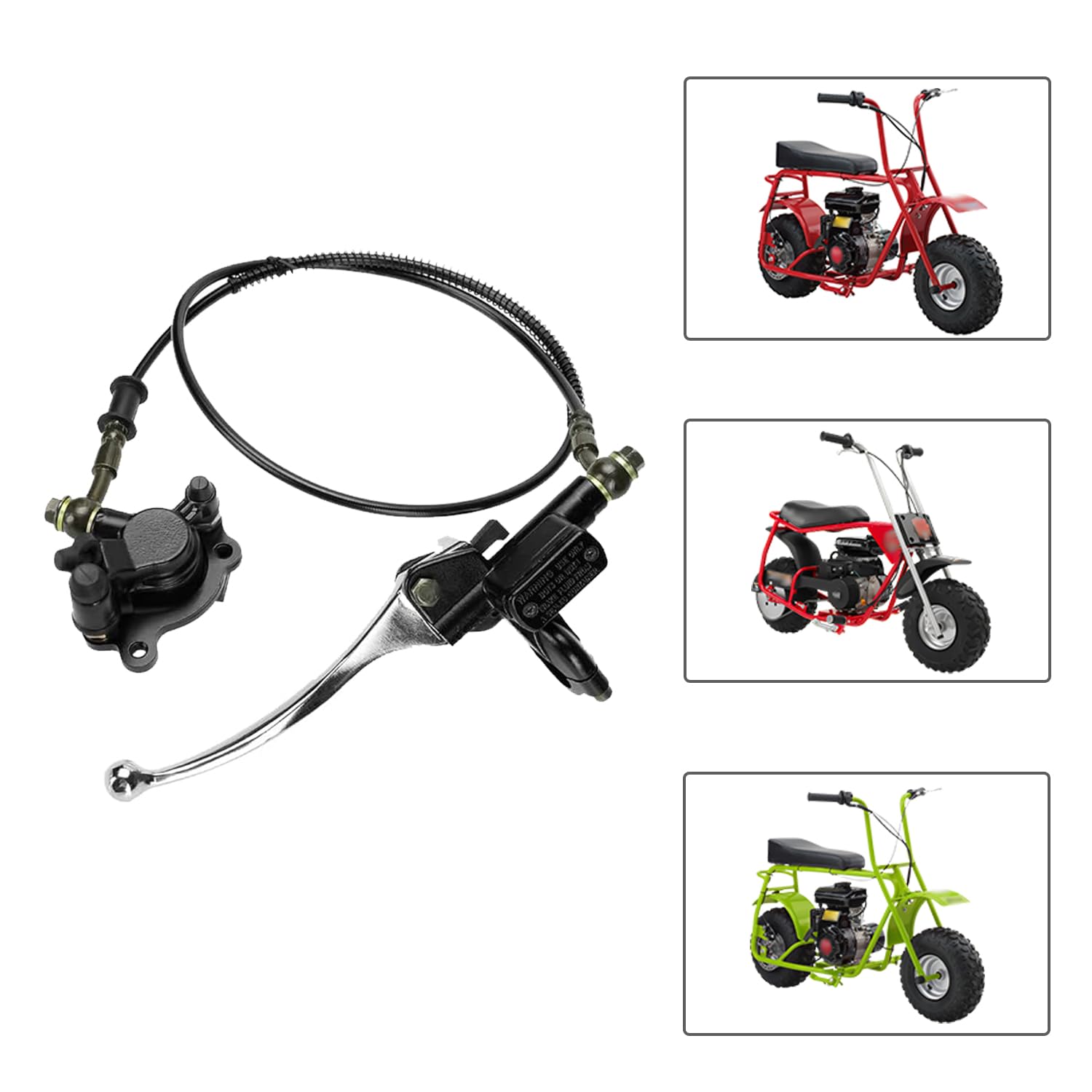 Grehua Upgraded Mini Bike Hydraulic Brake Kit Compatible With Baja Doodle Bug Db30 Blitz Racer Dirt Bug Predator 79Cc 97Cc 2.8Hp Minibike Parts With Master Cylinder Caliper Pads Assembly