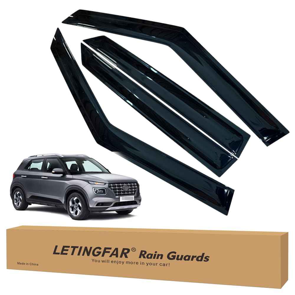 LETINGFAR Window Visors Rain Guards for Hyundai Venue 2020 2021 2022 2023 Accessories, Wind Deflectors Vent Shades for Hyundai V