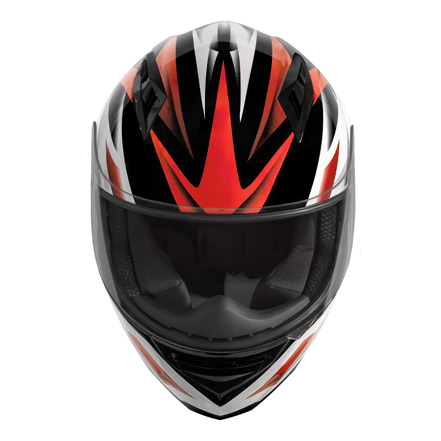 Vcan Vx Lightweight Full Face Motorcycle Street Bike Helmet With Extra Tinted Visor Dot Approved (Gloss Black Stream Red, Medium