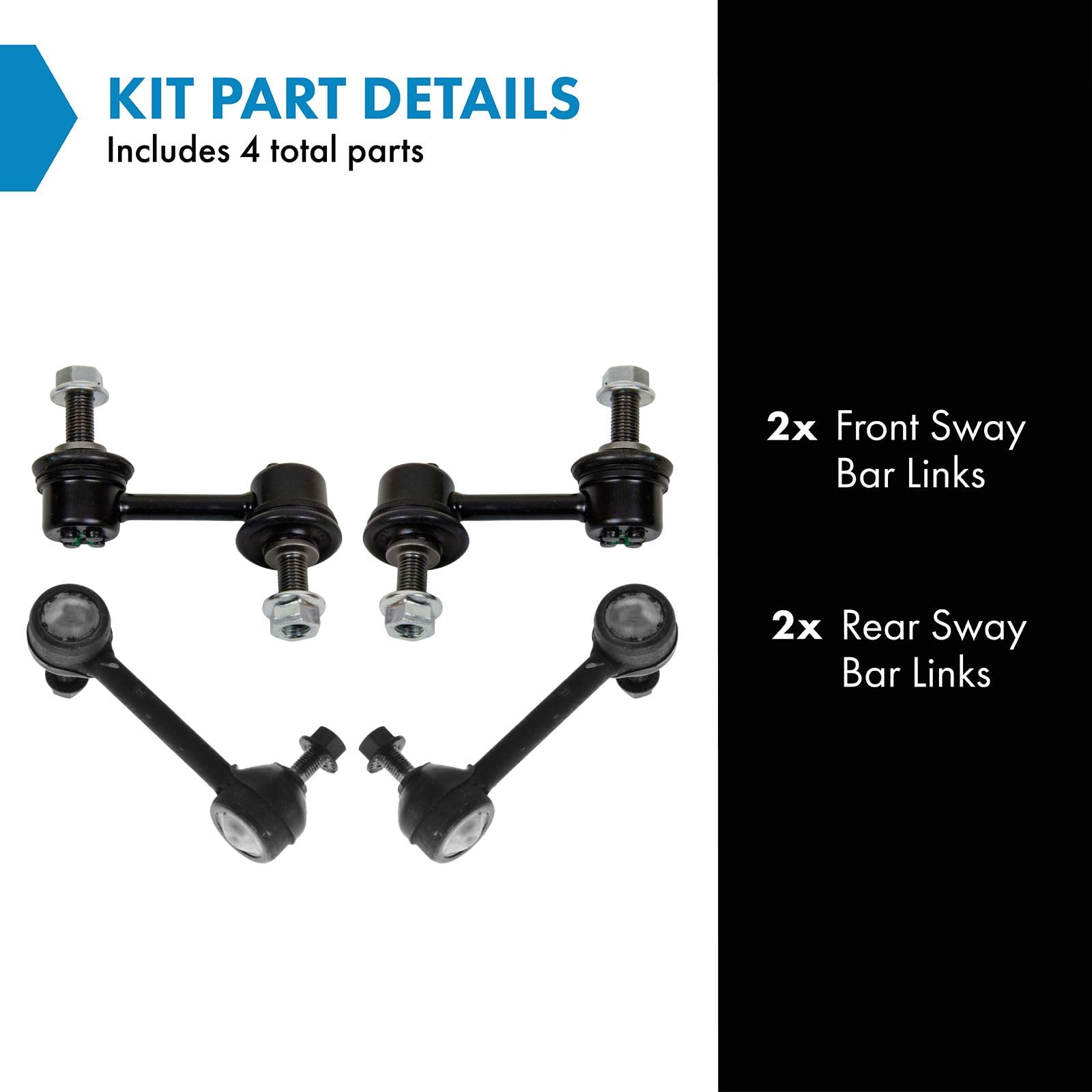 Trq Front & Rear Sway Bar Stabilizer Link Set Compatible With 2004-2006 Acura Tl 2003-2007 Honda Accord