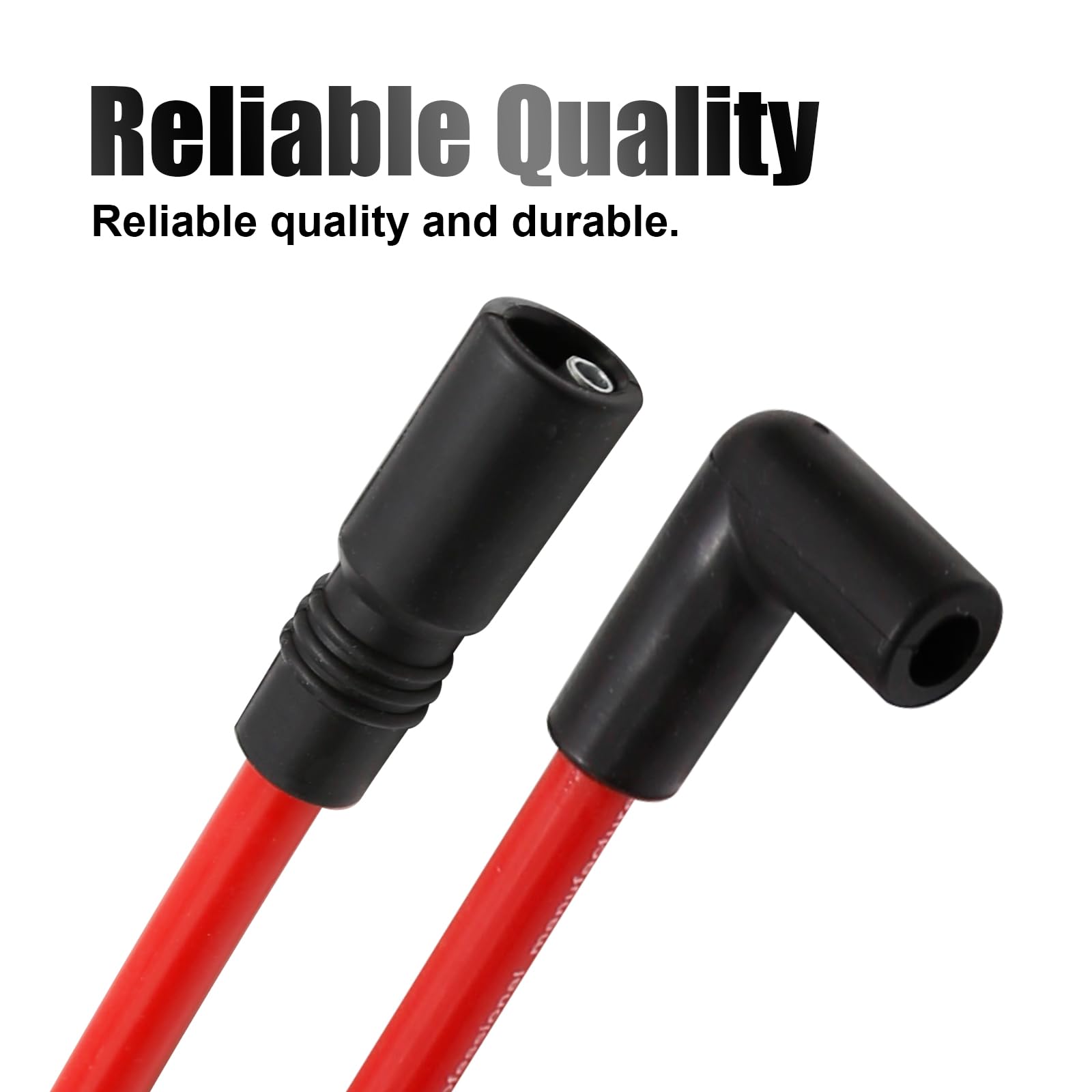 2 Pcs 10.4Mm 10Mm Motorcycle Spark Plug Wire Kit Replacement For Harley Davidson Big Twin Fxd Dyna 2000-2017, Replacement For Harley-Davidson Softail 1999-2017 (Red)