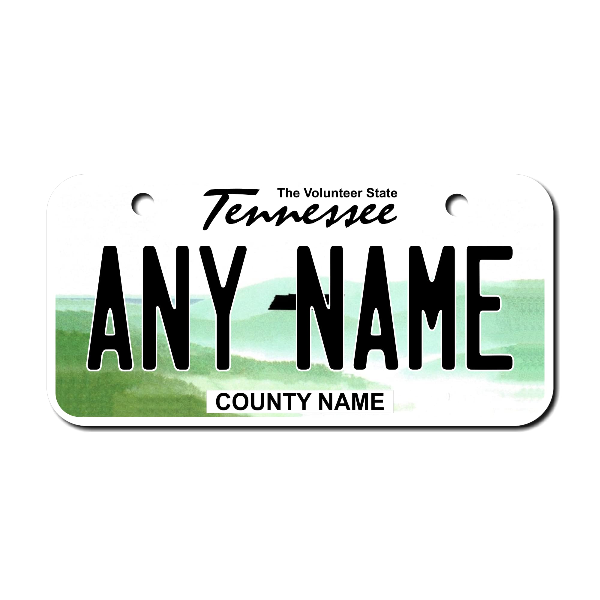 Teamlogo Personalized Tennessee License Plate - Sizes For Kid 'S Bikes, Cars, Trucks, Cart, Key Rings Version 2 (3 X 6 Aluminum