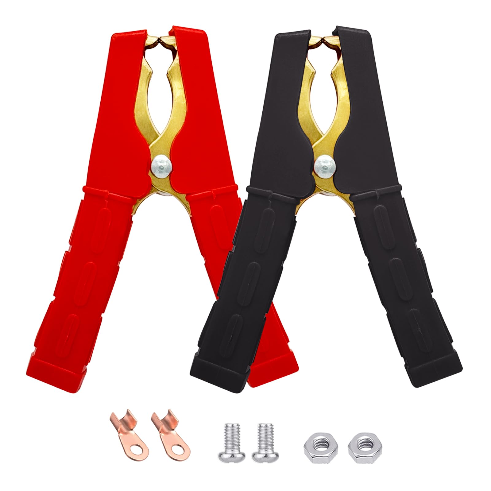 Ampper Replacement Jumper Cable Clamps, 500A Heavy Duty Car Battery Clamp Ends for Jumper Cables, Jump Starter, Charging and Tes