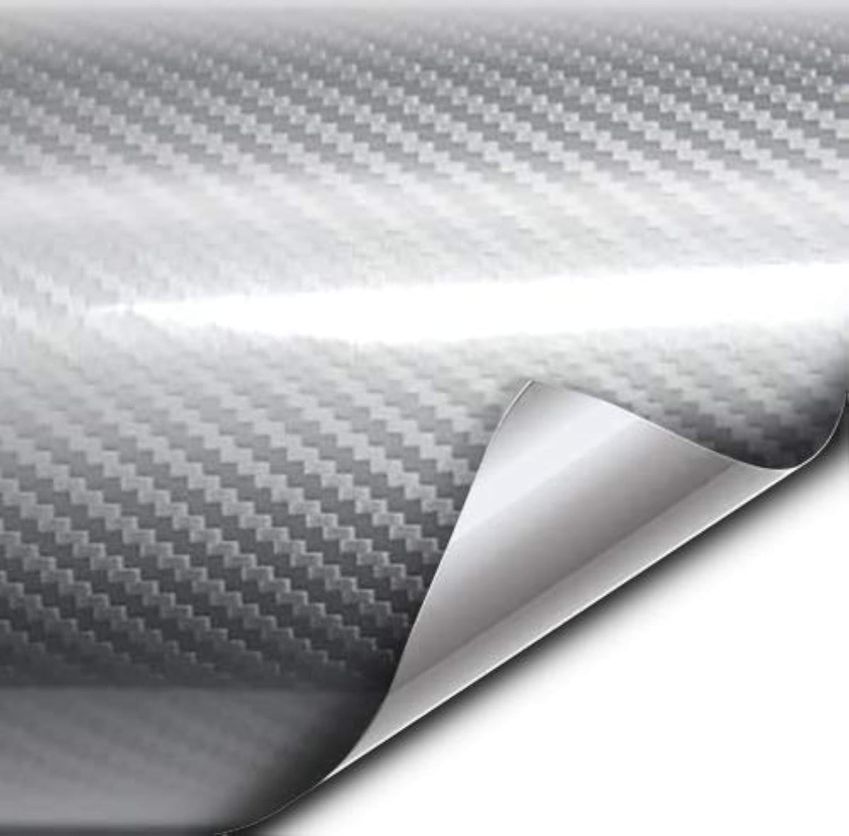 Vvivid Epoxy High Gloss Carbon Vinyl Automotive Wrap Film Diy Easy To Install No Mess (2Ft X 5Ft, Silver)