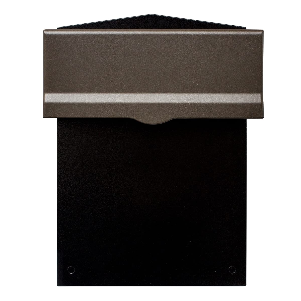 QualArc Liberty Rear Access Wall Mount Mail Collection Box with Bronze Letter Plate and 8' - 10' Adjustable Chute - Black