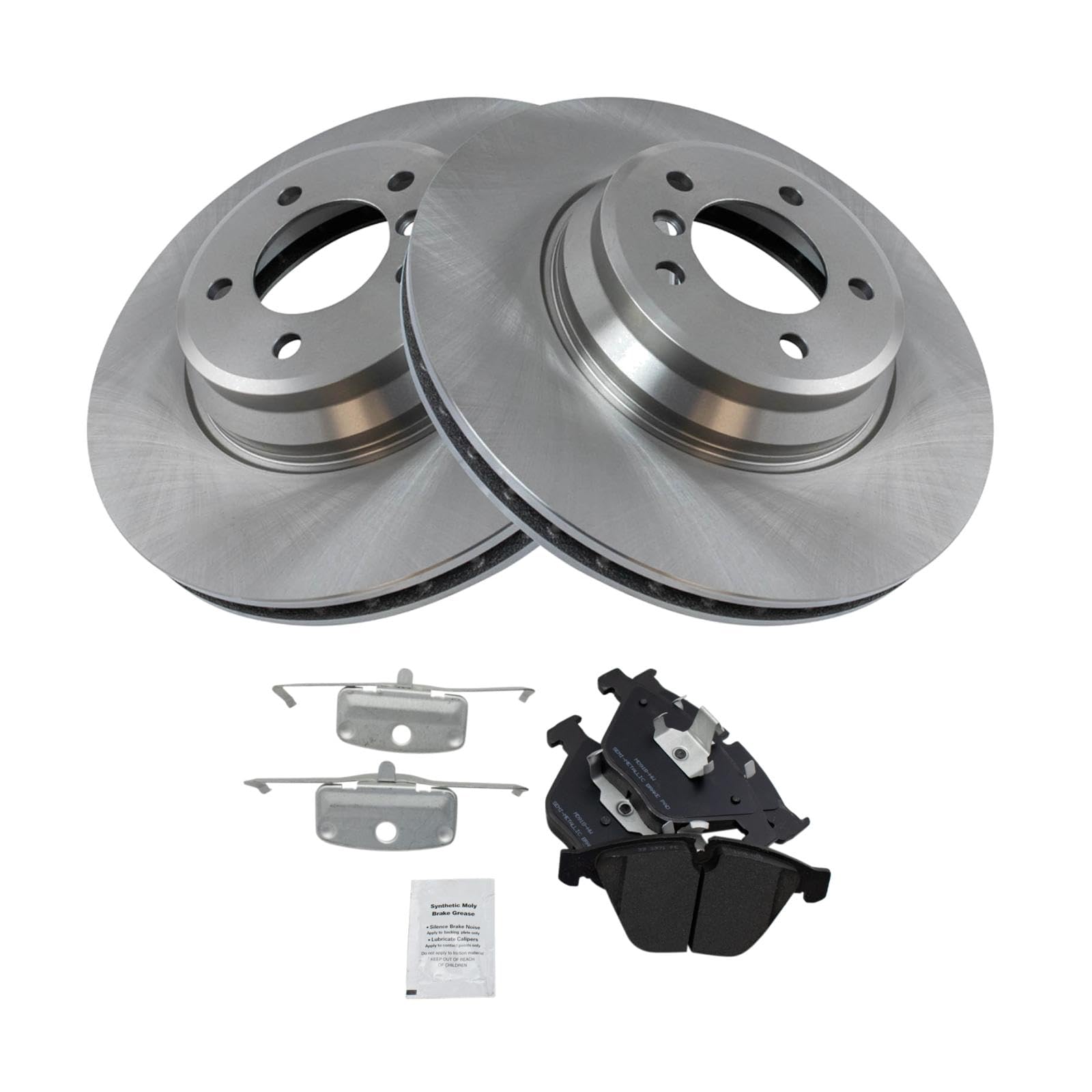 Trq Front Brake Pad & Rotor Kit Brake Pads Brake Rotor Semi-Metallic Compatible With 2009-2011 Bmw 335D 2007-2013 335I 2009-2013