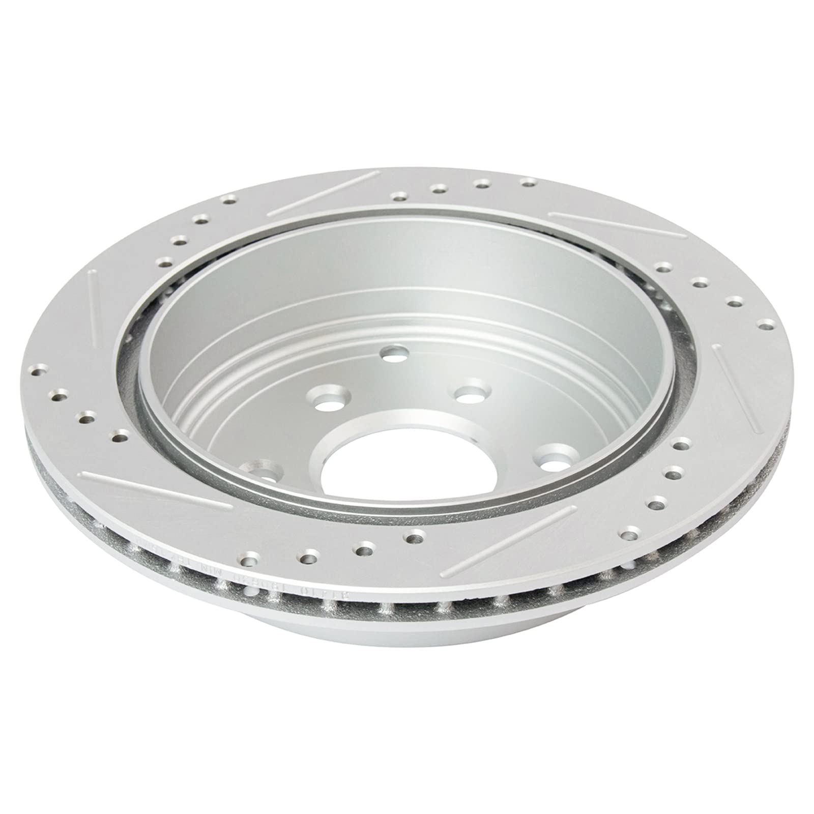 Trq Rear Performance Brake Rotors Set Premium G-Coated Cross Drilled & Slotted Compatible With 2005-2022 Nissan Frontier 2005-20