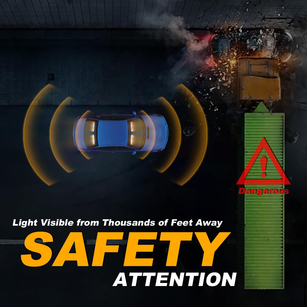 Lrter 2 In 1 Emergency Strobe Traffic Advisor Light Bar Amber White Warning Hazard Safety Interior Windshield Dash Lights Emerge